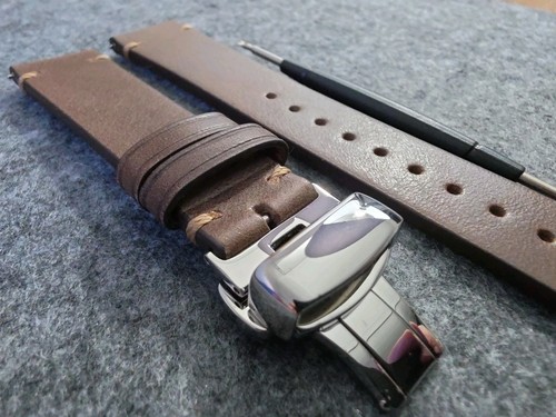 Leder uhrenarmband edelstahl - leder,