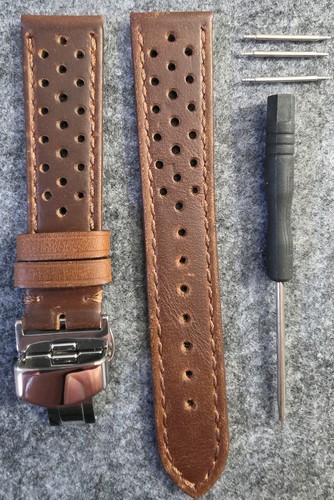 Leder uhrenarmband edelstahl - leder,