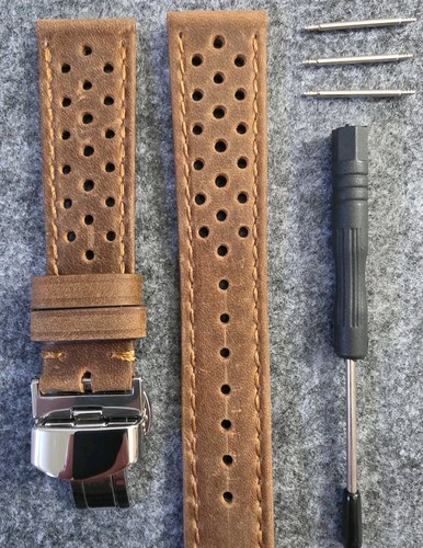 Leder uhrenarmband edelstahl - leder,