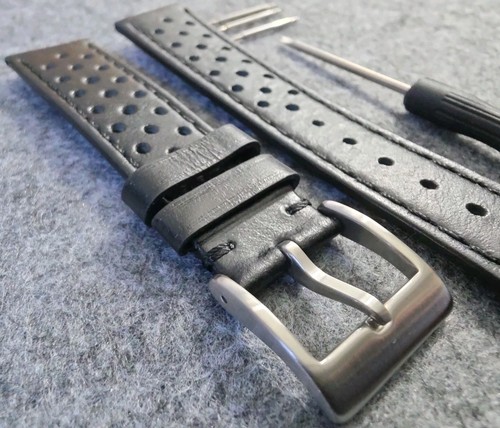 Leder uhrenarmband edelstahl - leder,