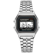 Digitaluhr Herren Edelstahl