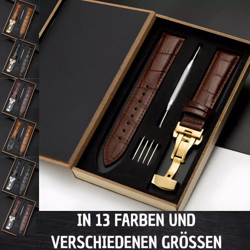 Uhrenarmband leder mit - leder, clip