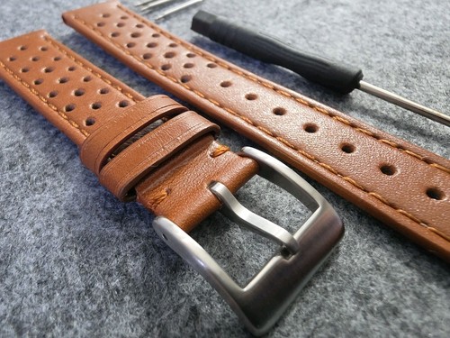 Leder uhrenarmband edelstahl - leder,