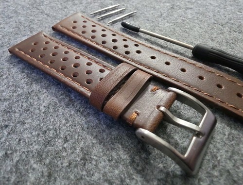 Leder uhrenarmband edelstahl - leder,