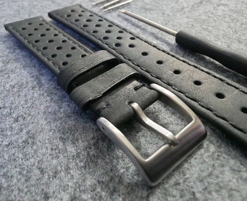 Leder uhrenarmband edelstahl - leder,